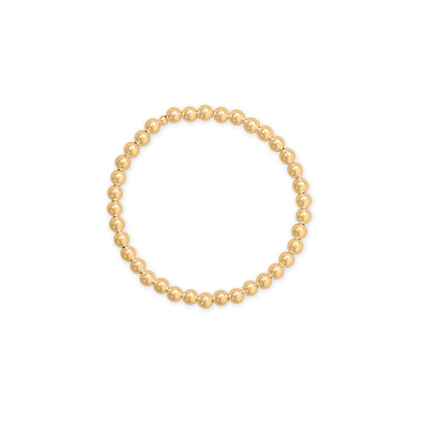 7" 5mm 14/20 Gold Filled Bead Stretch Bracelet