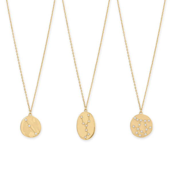 Cosmic Constellations! 16" + 2" Zodiac Coin Necklace (All Signs)