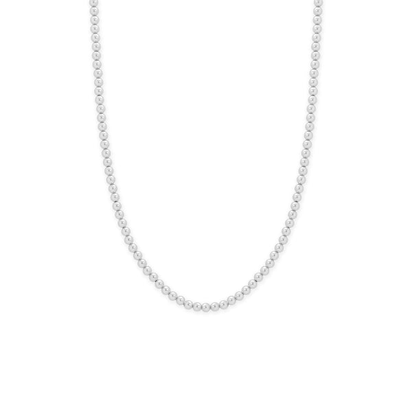 16" + 2" 4mm Silver Bead Necklace