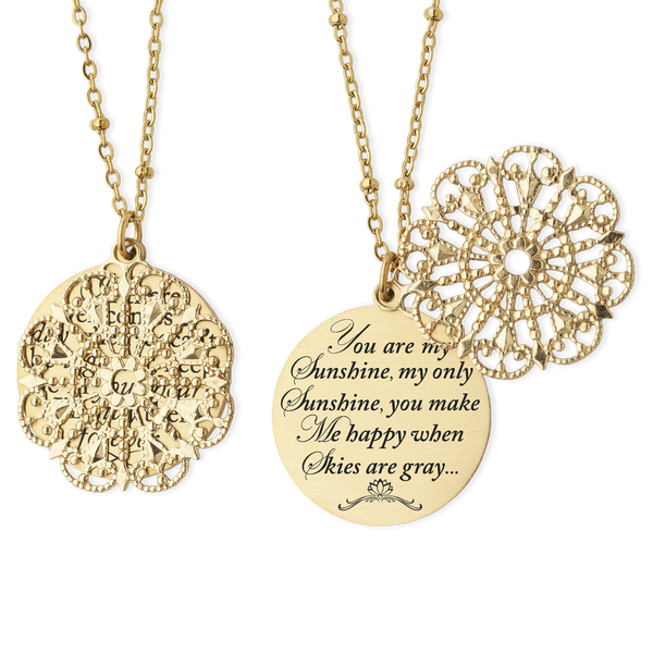 You Are My Sunshine Necklace Mother Daughter Jewelry Mom Necklace Daughter Gift Engraved Charm Necklace Sentimental Jewelry Best Friend Gift