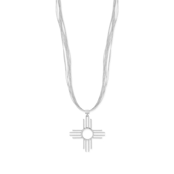 Large Oxidized Zia Symbol Pendant
