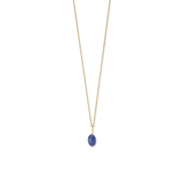 16" 14 Karat Gold Birthstone Necklace (January-December)