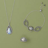 Adjustable Roman Glass and Cross Bolo Bracelet