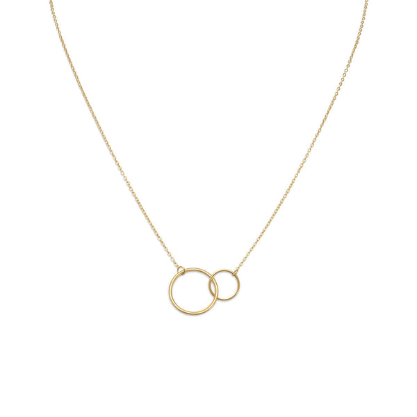 16" + 2" 14 Karat Gold Plated Circle Link Necklace