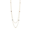 Two Strand 14 Karat Gold Plated Tourmaline Necklace