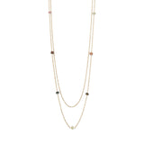 Two Strand 14 Karat Gold Plated Tourmaline Necklace