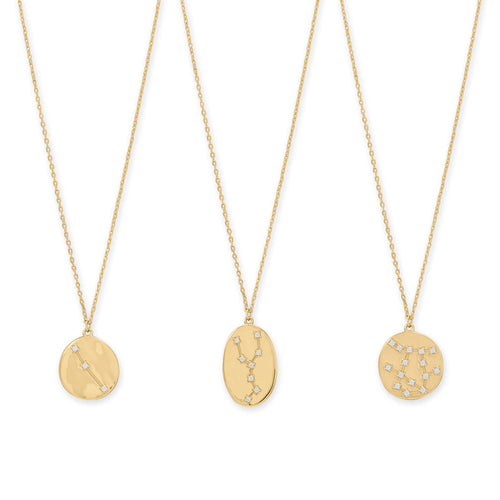 Cosmic Constellations! 16" + 2" Zodiac Coin Necklace (All Signs)