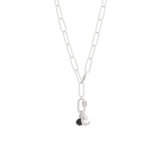 18" Rhodium Plated Paperclip Necklace