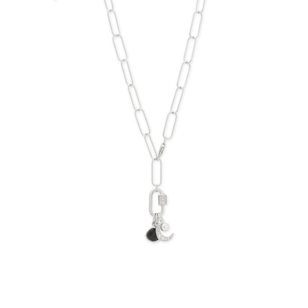 18" Rhodium Plated Paperclip Necklace