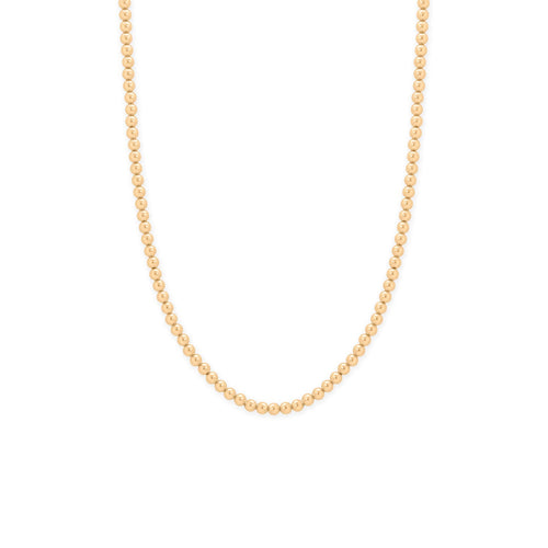 16" + 2" 4mm 14/20 Gold Filled Bead Necklace