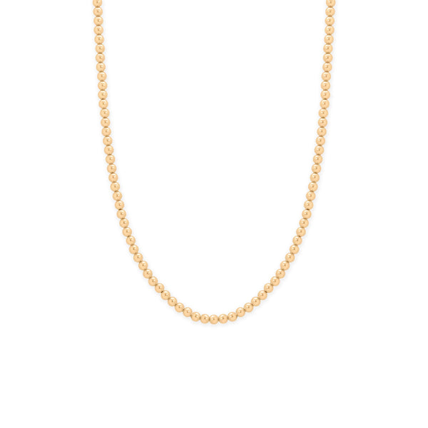 16" + 2" 4mm 14/20 Gold Filled Bead Necklace