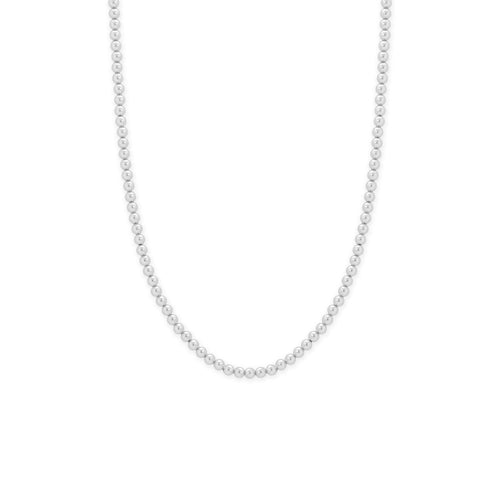 16" + 2" 4mm Silver Bead Necklace