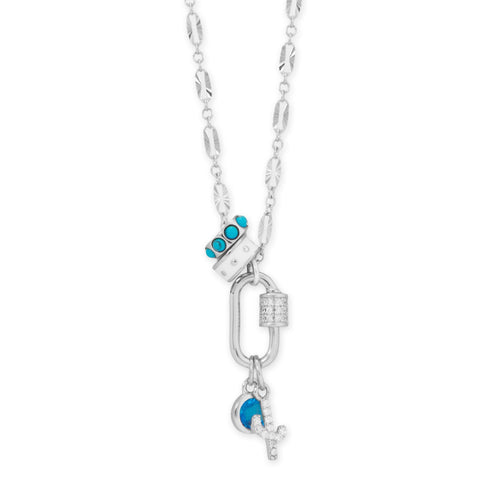 Sweet Southern Saguaro! 18" Rhodium Plated Charm Necklace