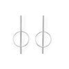 Long Bar with Circle Post Earrings