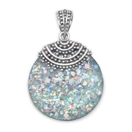 Oxidized Rope Design Ancient Roman Glass Necklace