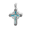 Oxidized Deco Roman Glass Cross Pendant