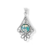 Oxidized Round Roman Glass Loop Design Pendant