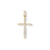 14 Karat Gold Plated Graduating CZ Marquise Cross Pendant