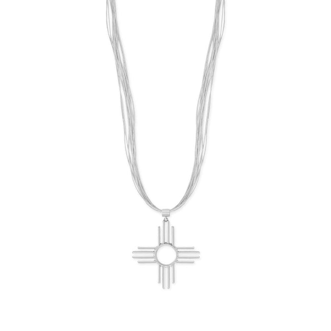Large Oxidized Zia Symbol Pendant