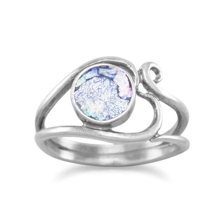 Oxidized Rope Design Ancient Roman Glass Necklace