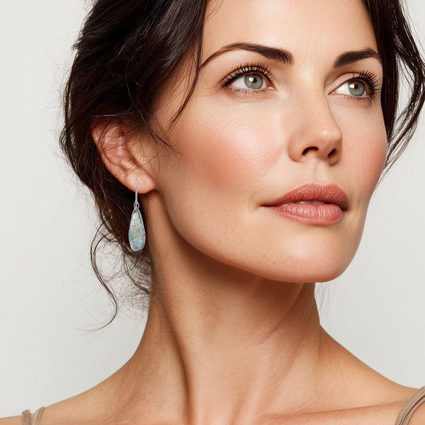 Ancient Roman Glass Pear Drop Earrings