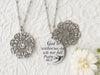 God is within her she will not fall. -Psalm 46:5 - Silver Quote Pendant Necklace