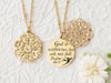 God is within her she will not fall. -Psalm 46:5 - Rose Gold Quote Pendant Necklace