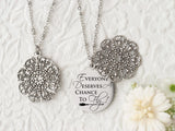 Everyone Deserves A Chance To Fly - Silver Quote Pendant Necklace