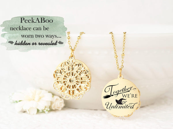 Together We're Unlimited - Gold Quote Pendant Necklace