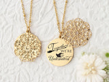 Together We're Unlimited - Gold Quote Pendant Necklace