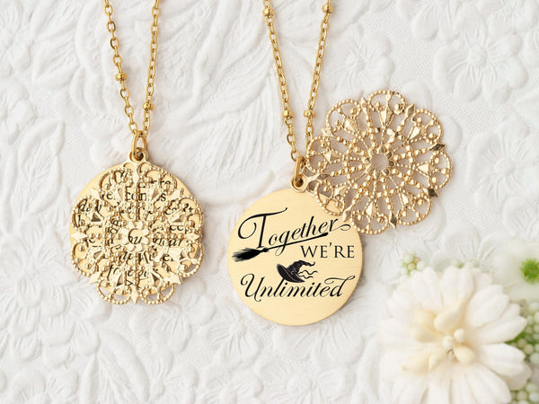 Together We're Unlimited - Gold Quote Pendant Necklace